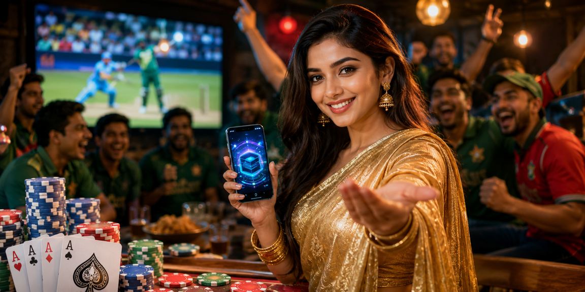 বাংলাদেশে শাড়ি পরিহিত নারী মোবাইলে ক্রিকেট বেটিং প্ল্যাটফর্ম ব্যবহার করছেন