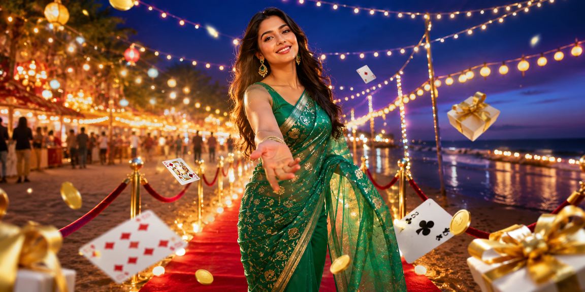 কক্সবাজারে রামি খেলা ও শাড়ি পরিহিত মডেল
