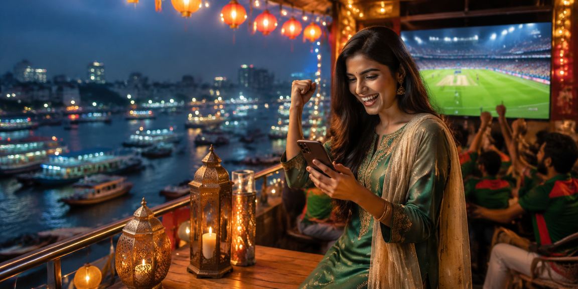 ঢাকায় ঈদ উৎসবে বাংলাদেশি তরুণ মোবাইলে ক্রিকেট বেটিং প্রোমোশন দেখছেন