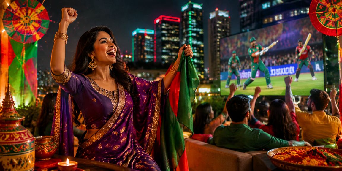 ঢাকায় পহেলা বৈশাখে মোবাইলে bd111 cure লগইন করে cricket বেটিং উপভোগ করছেন